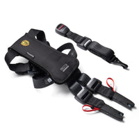 Black pet car safety harness and seatbelt for secure pet travel